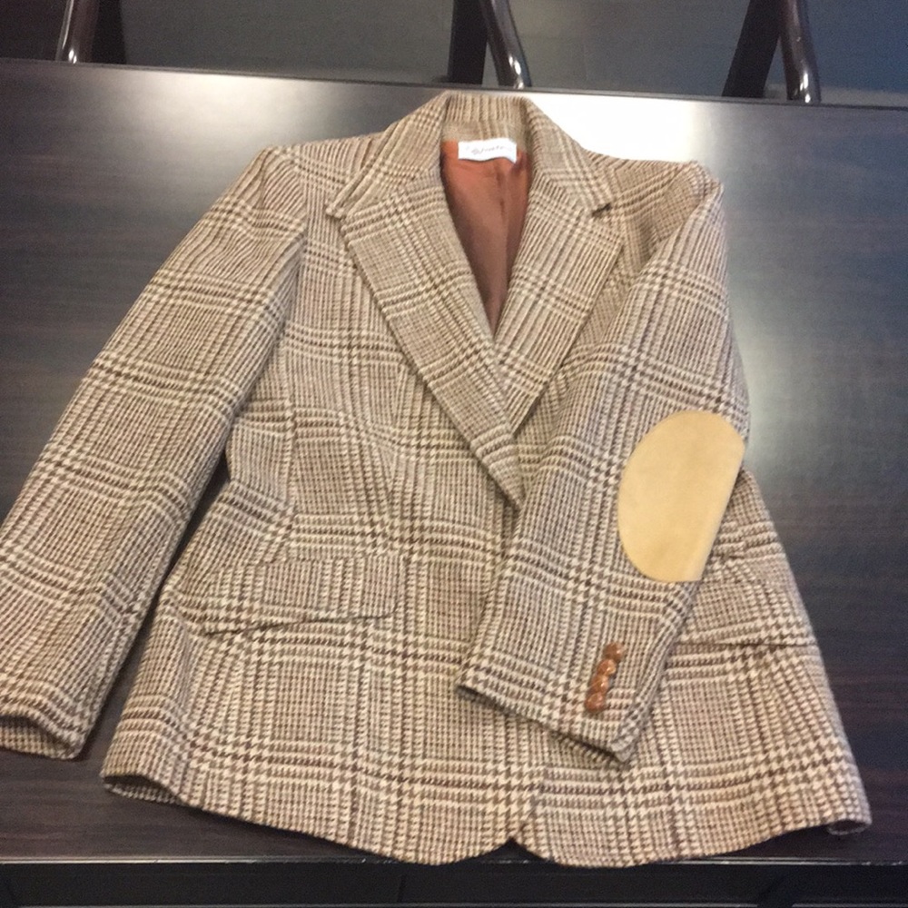Vintage Evan picone suede elbow patched jacket
